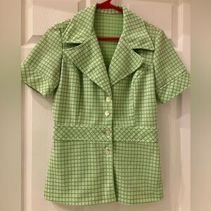 Ladies vintage lime green top
